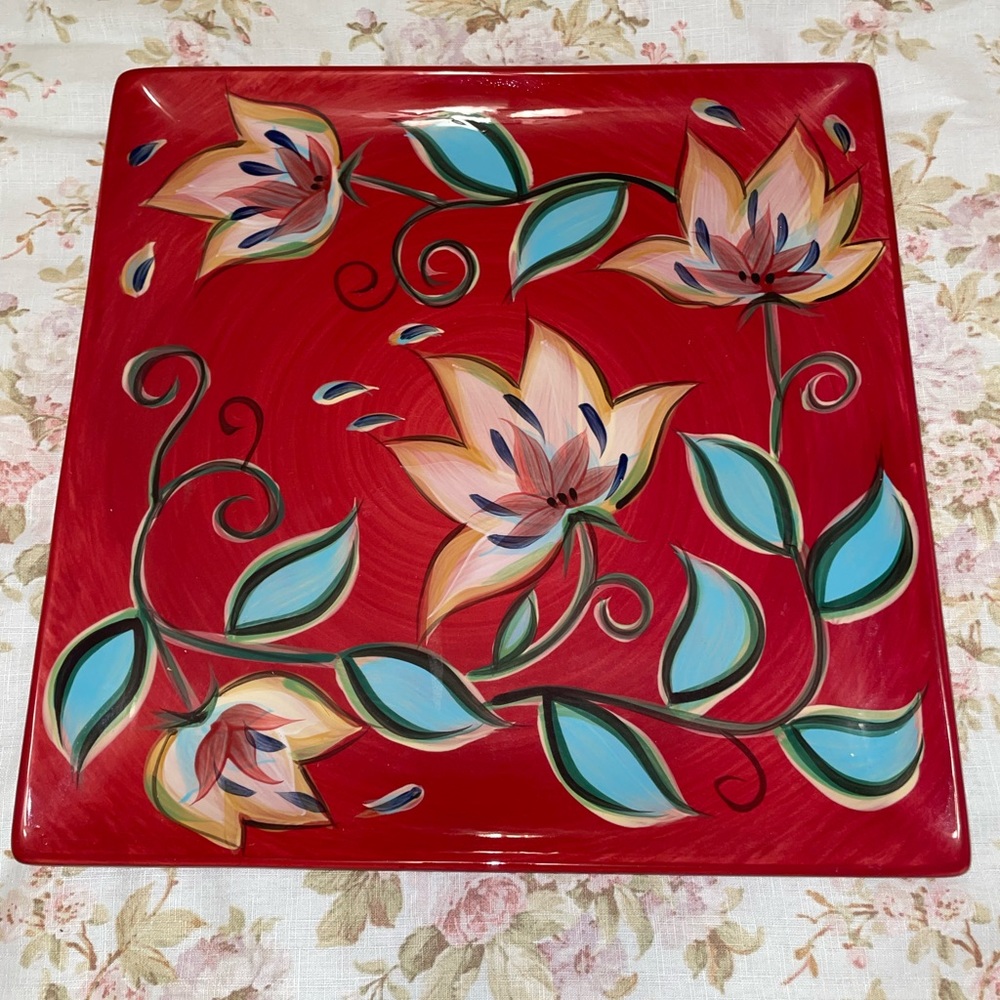 Southern Living At Home Gail Pittman Platter Red Bountiful Perfect